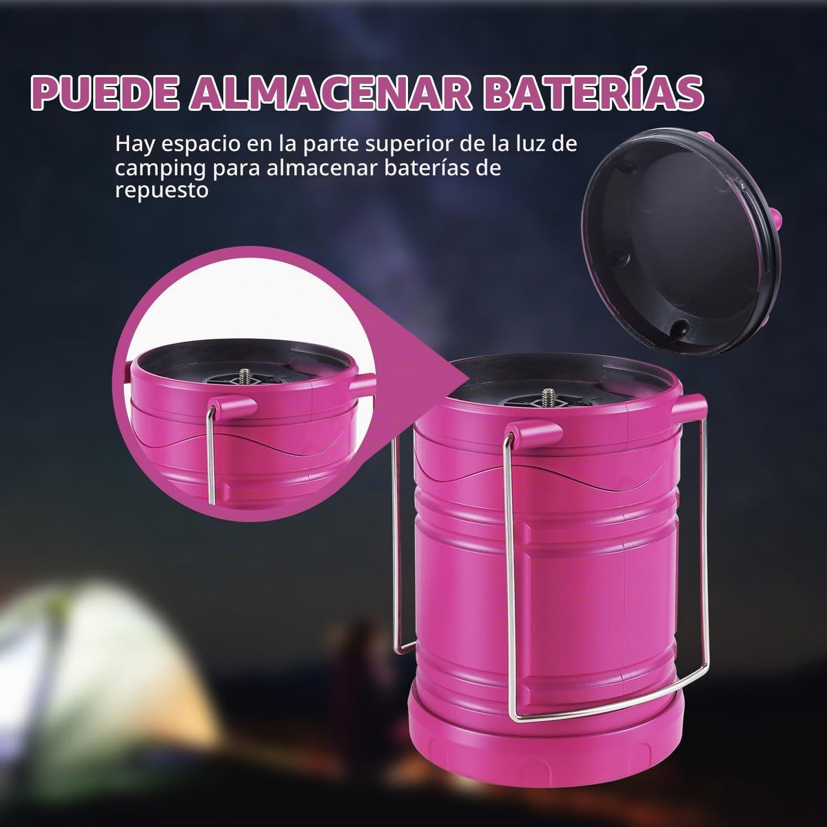 Lichamp Linterna LED de camping, paquete de 4 linternas alimentadas...