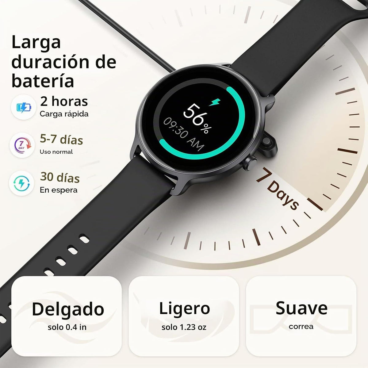 Reloj inteligente para mujeres y hombres, 1.27 pulgadas HD AMOLED e...