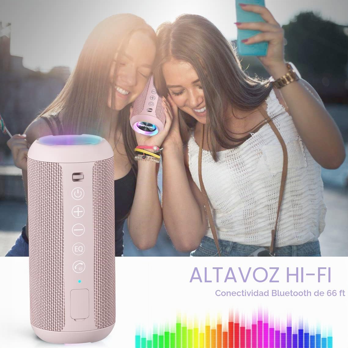 Ortizan - Parlante Bluetooth 5.3, inalámbrico, impermeable IPX7, so...