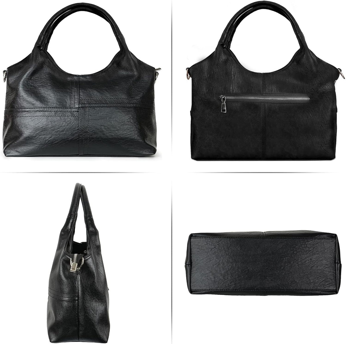 KOGTLA Bolsos de cuero vegano para mujer con correa de bandolera de...