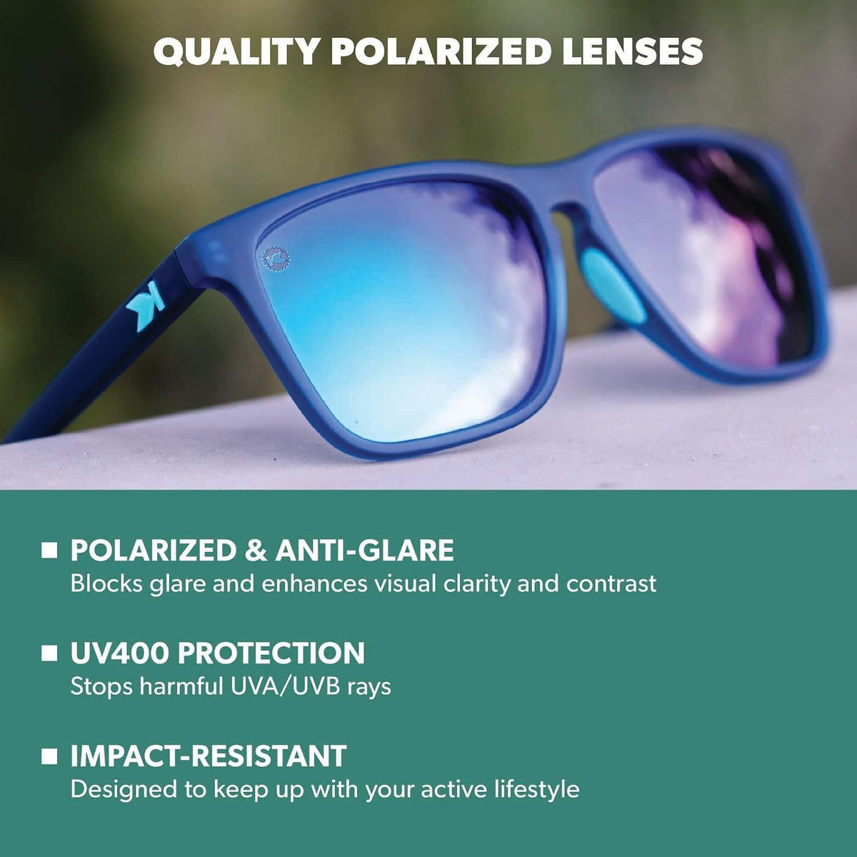 Knockaround Gafas de sol polarizadas cuadradas para hombres y mujer...