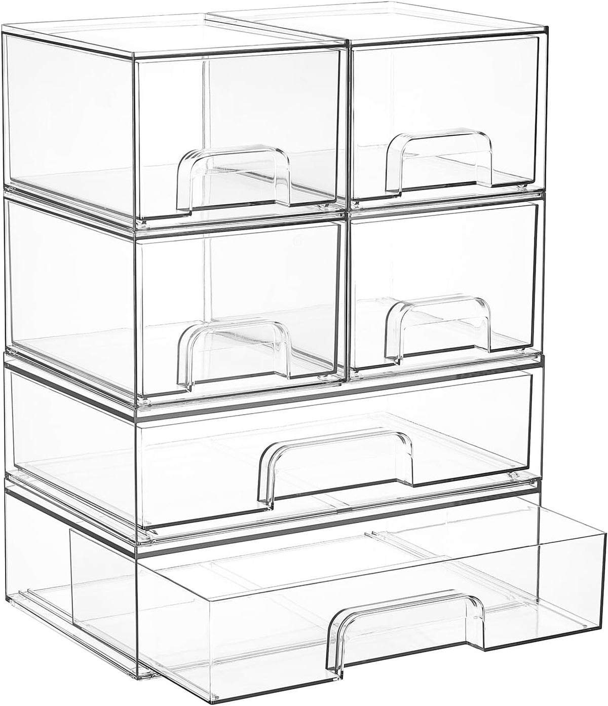 Vtopmart Juego de 6 cajones de almacenamiento apilables, cubos | Ca...