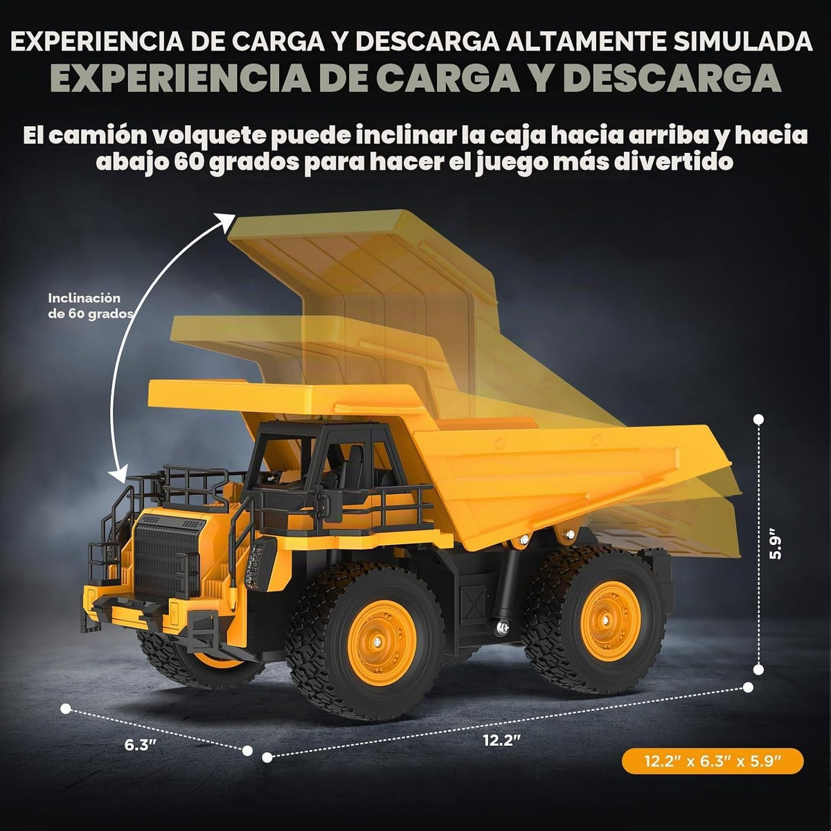 12.2" juguete teledirigido del camión volquete para los niños, jugu...