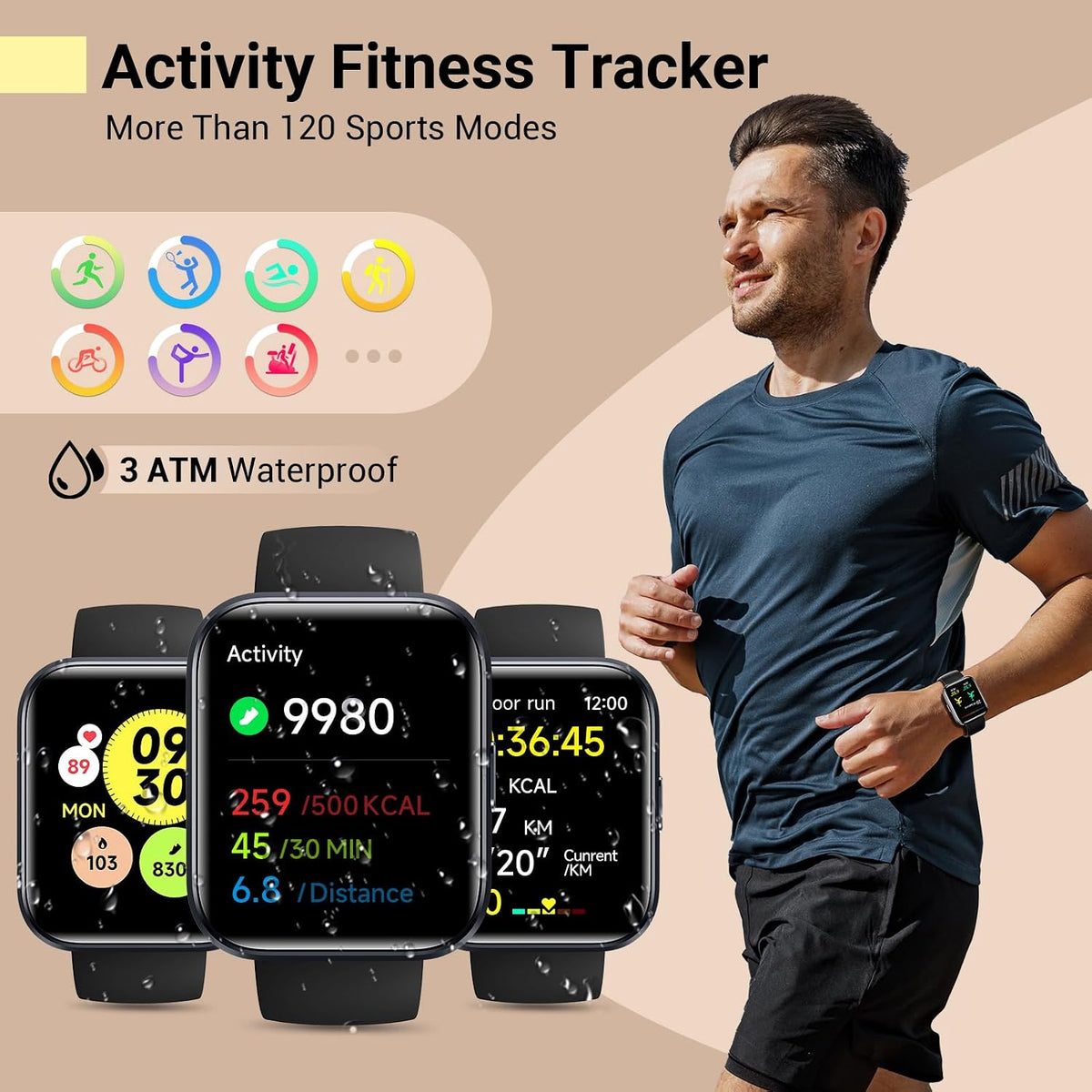 Reloj inteligente para mujeres\/hombres, compatible con Android y i...