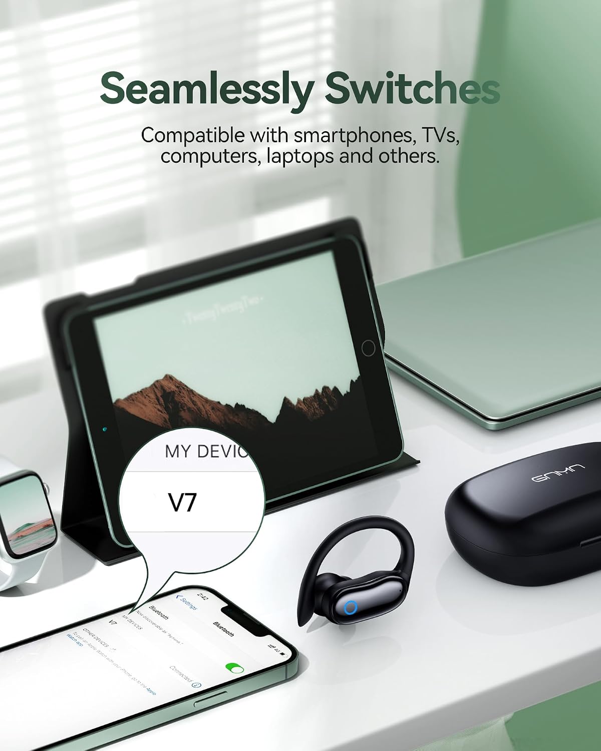 GNMN Auriculares inalámbricos con cancelación activa de ruido, repr...