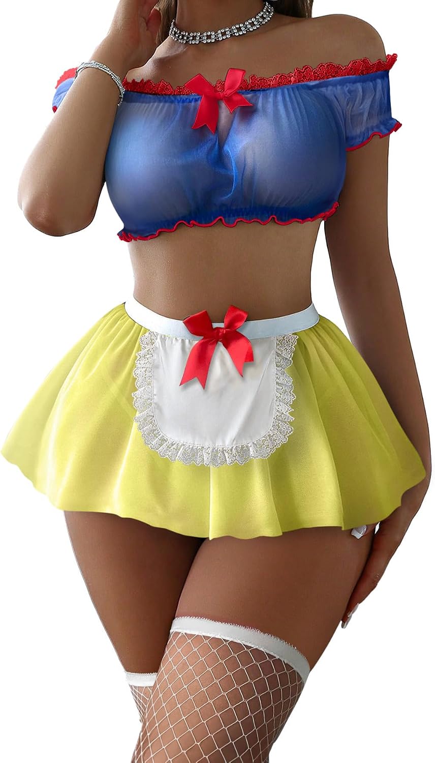 Foxiny Conjunto de lencería sexy de 4 piezas para mujer con tanga 3...
