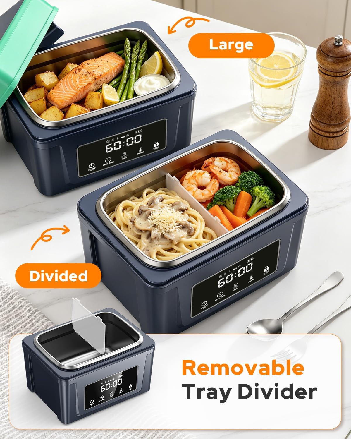 GEARGO Lonchera térmica, lonchera eléctrica, lonchera alimentada po...