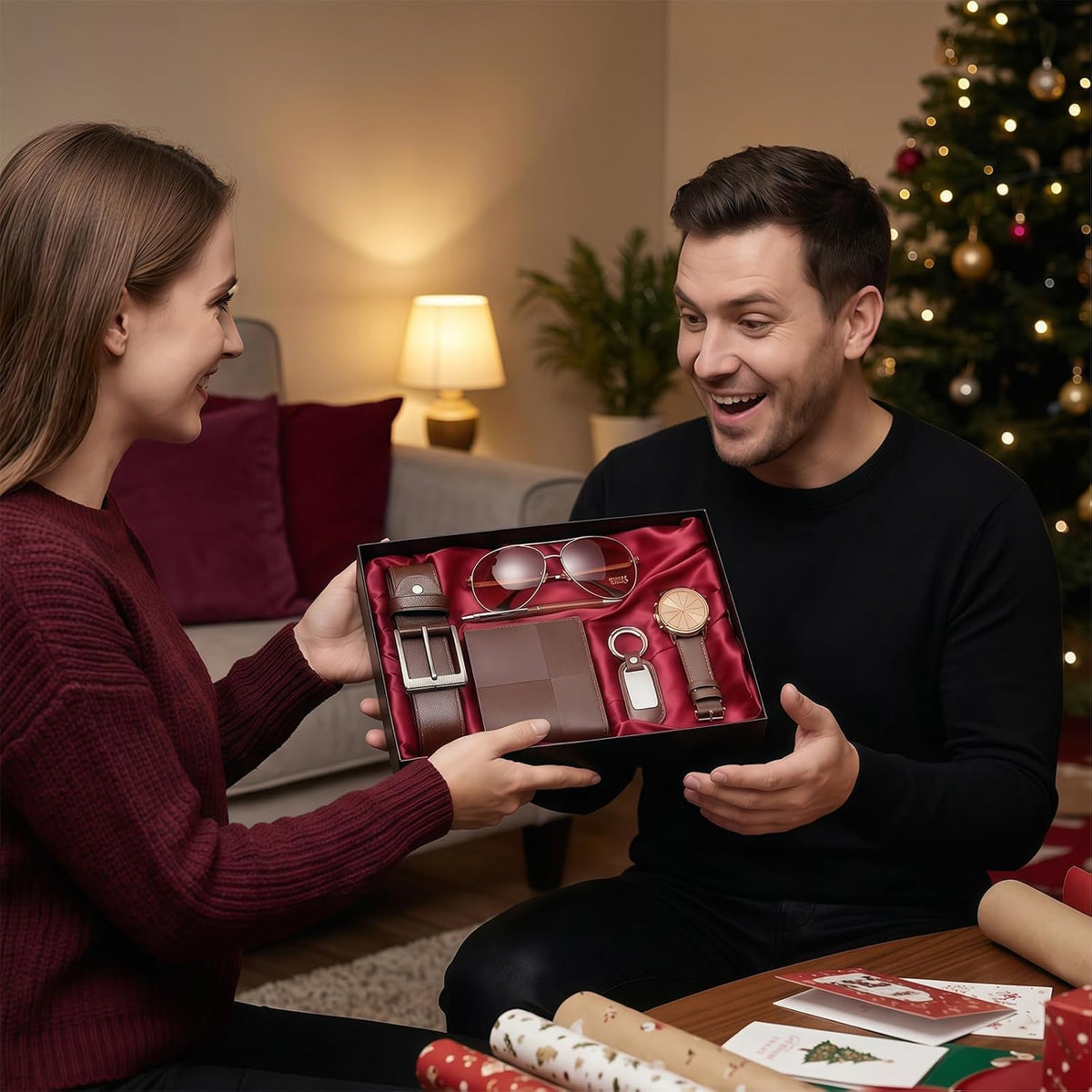 CXLZENGH Juego de regalo para hombre, 6 piezas, reloj, billetera, c...