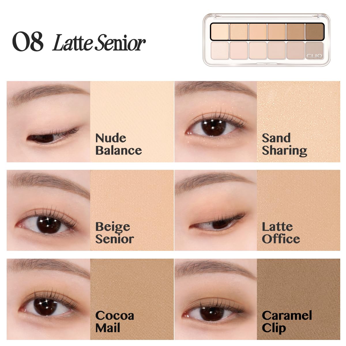 CLIO Pro - Paleta de ojos de aire, sombra de ojos portátil de 12 co...