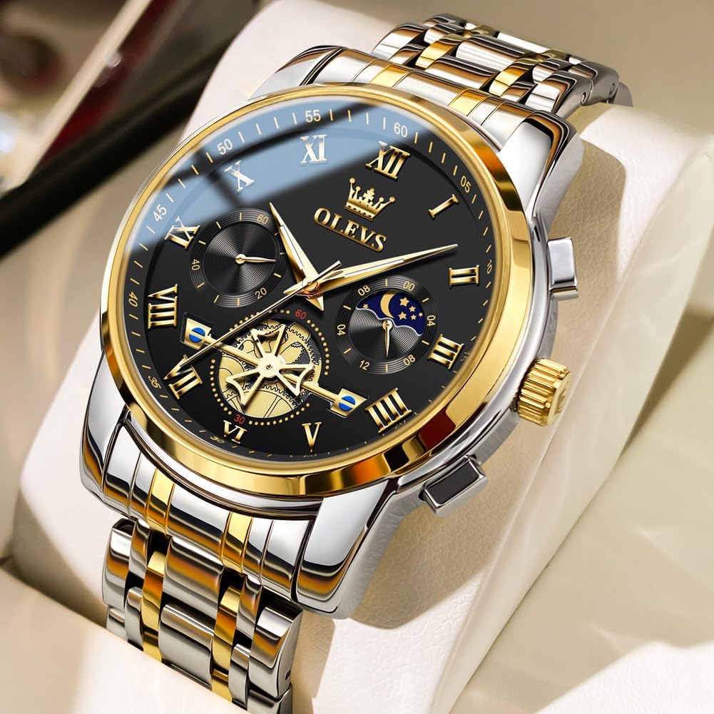 OLEVS Relojes para hombre, resistente al agua, de lujo, gran cara,...