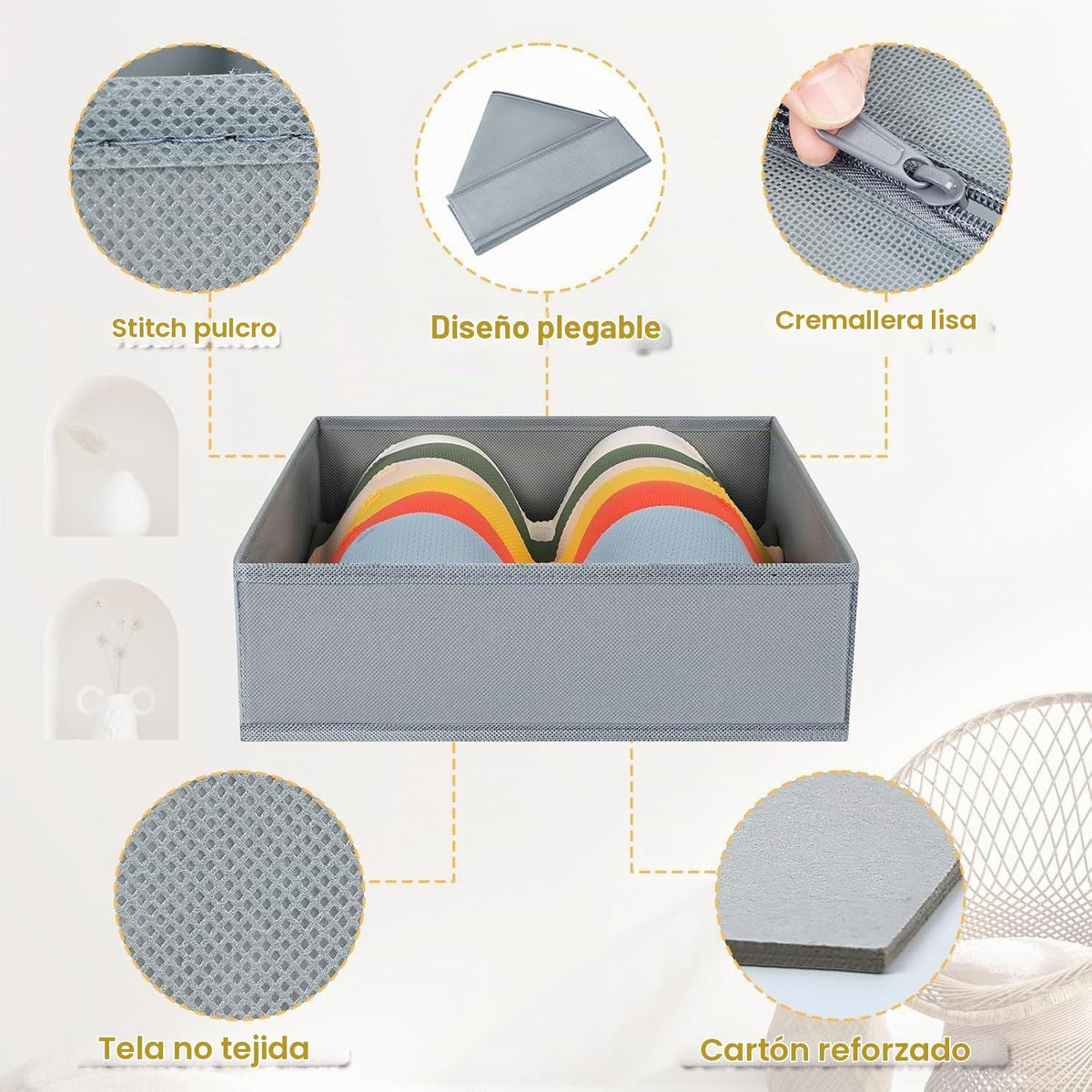 DIMJ Organizador de Cajones para Ropa 18 Pack - Organizadores Plega...