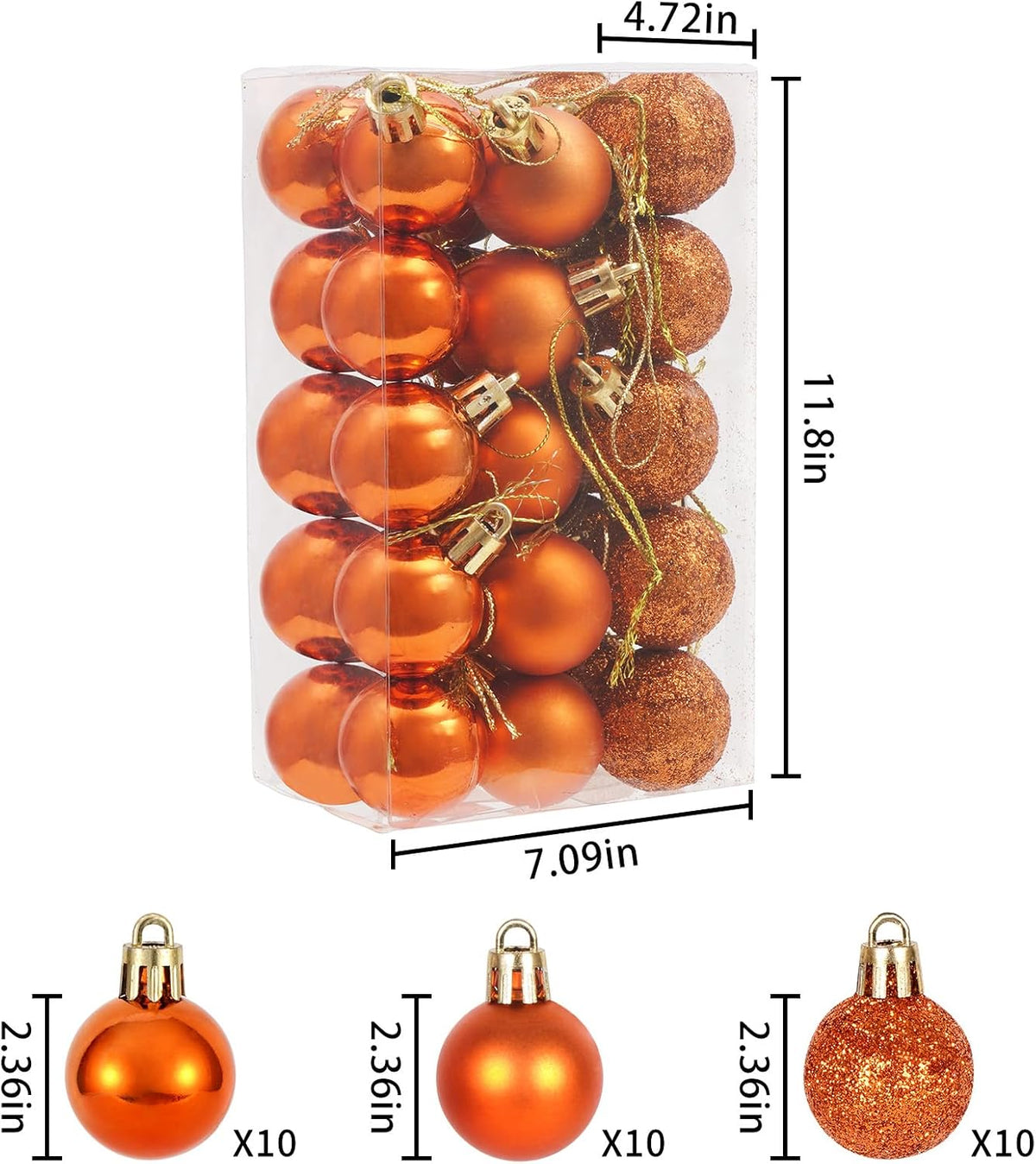 Adornos de bola de Navidad de 30 quilates, decoración de árbol de N...