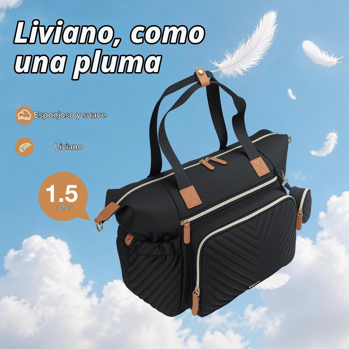 Tonyeee Bolsa de pañales, bolso grande del hospital del bebé para l...