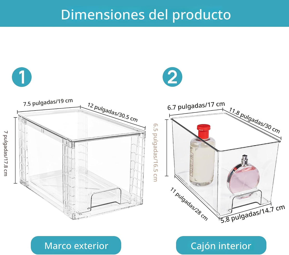 Vtopmart - Paquete de 8 unidades de cajones de almacenamiento grand...