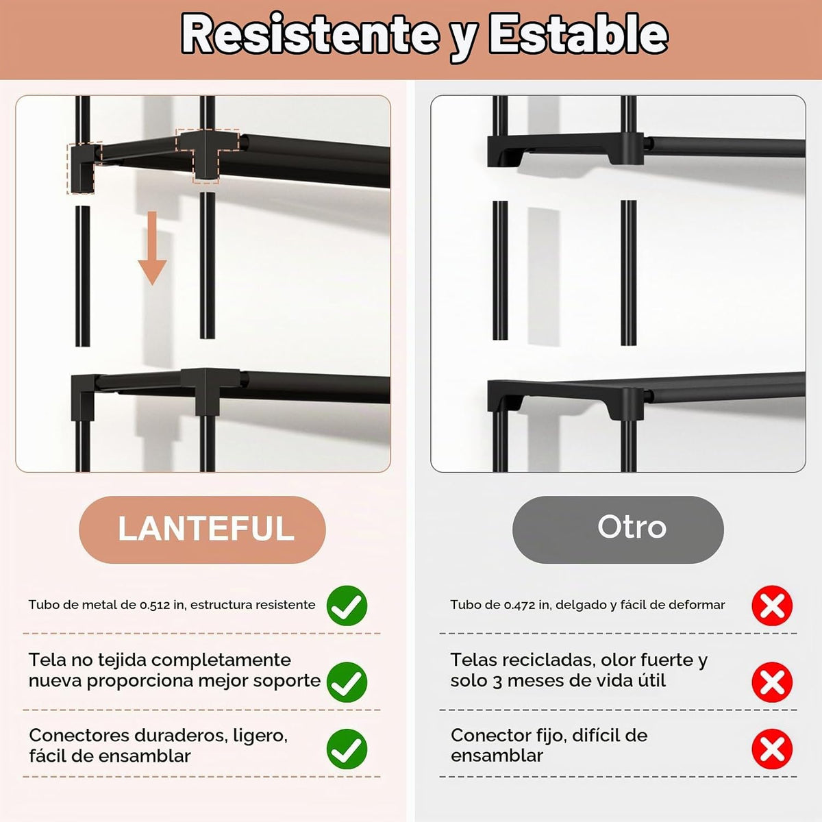 LANTEFUL Zapatero de 10 Niveles 50 Pares Organizador de Zapatos Alt...