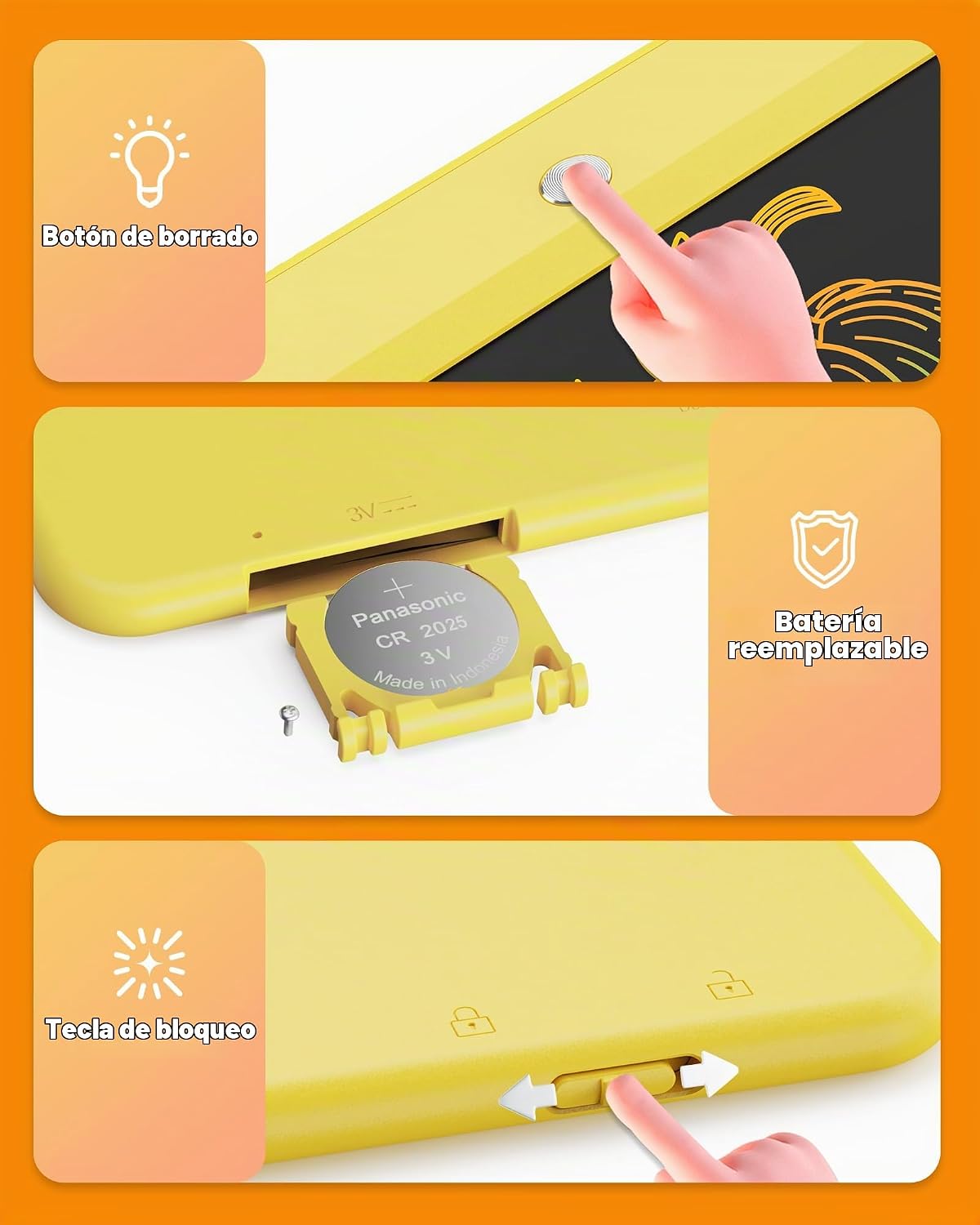 Bravokids - Tablet de escritura LCD para niñas y niños de 3 a 8 año...