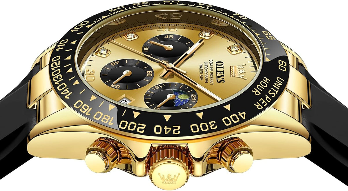 OLEVS Relojes de pulsera analógicos de cuarzo para hombre, cronógra...