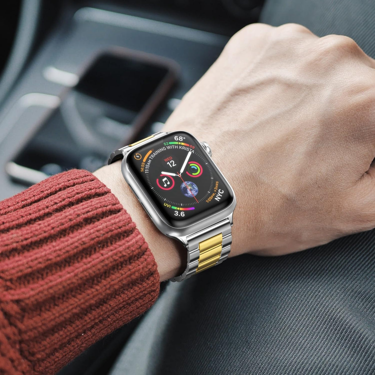 EPULY Correa de metal compatible con correas de Apple Watch para ho...