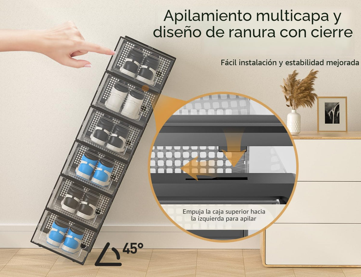 Kuject Cajas de almacenamiento de zapatos XXX-Large, paquete de 12,...
