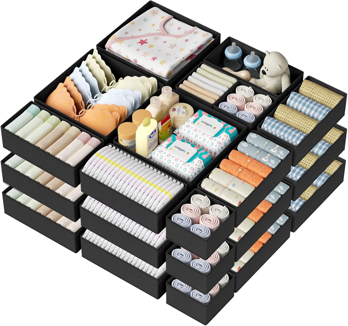 DIMJ Organizador de Cajones para Almacenamiento de Ropa - Paquete d...