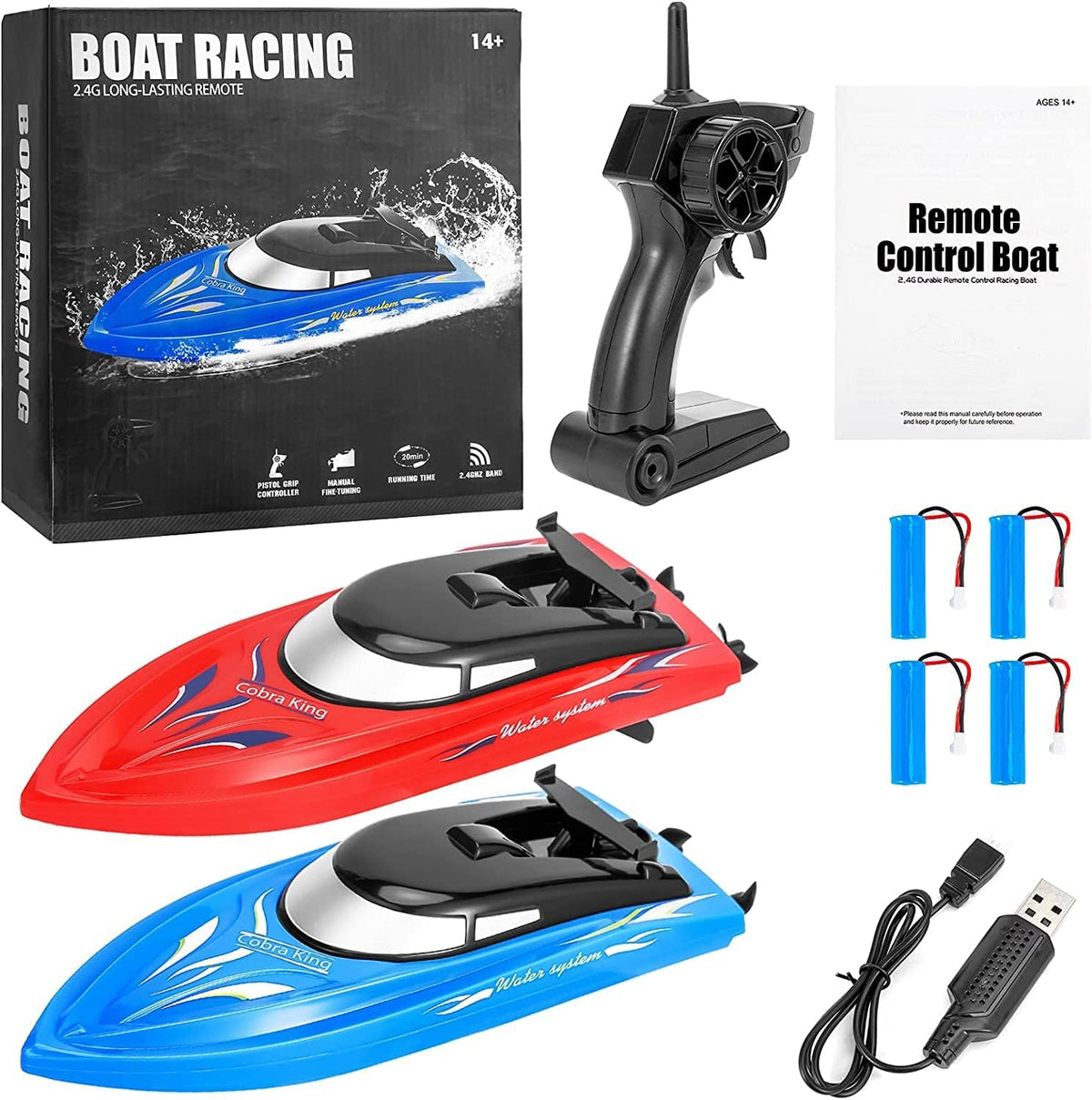 Paquete de 2 botes a control remoto, barcos de control remoto para...