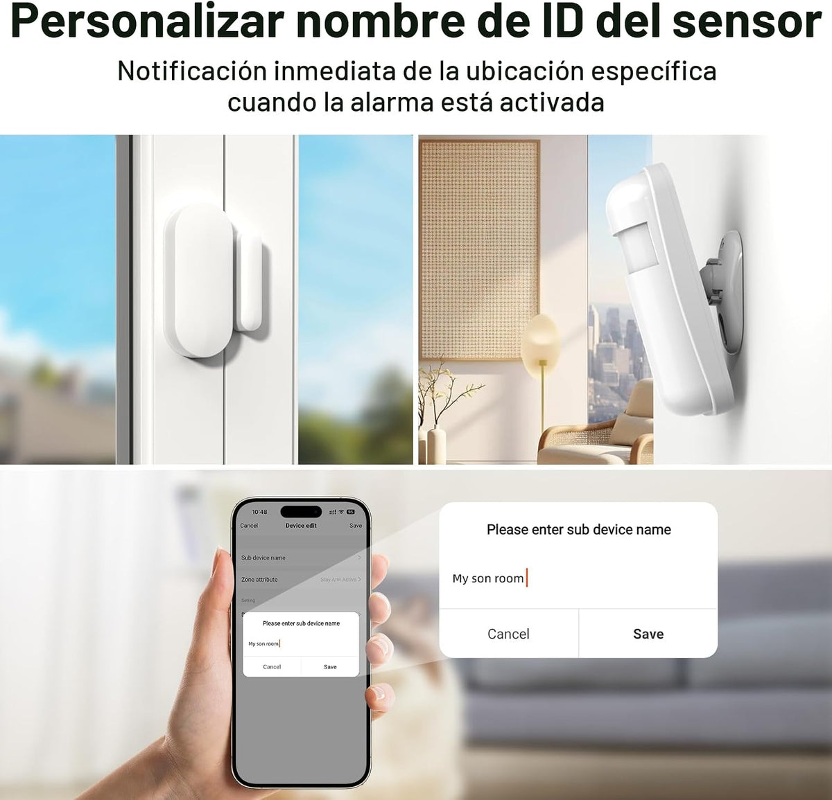 Sistema de alarma para seguridad del hogar, WiFi+4G, alertas instan...