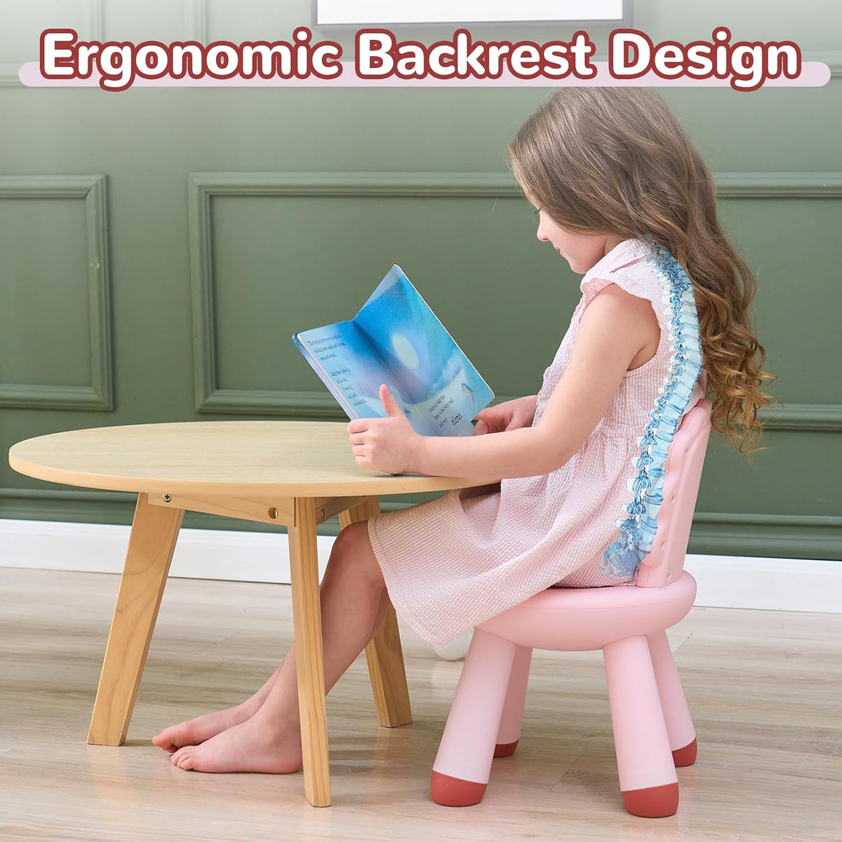 KidBloom - Silla para niños, silla resistente para niños, color ros...