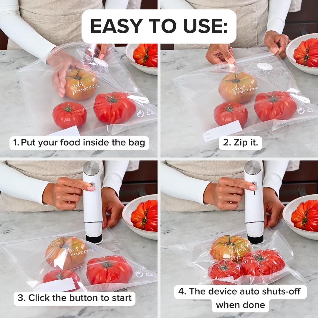 Chef Preserve Selladora al Vacío Compacta para Alimentos (Máquina S...