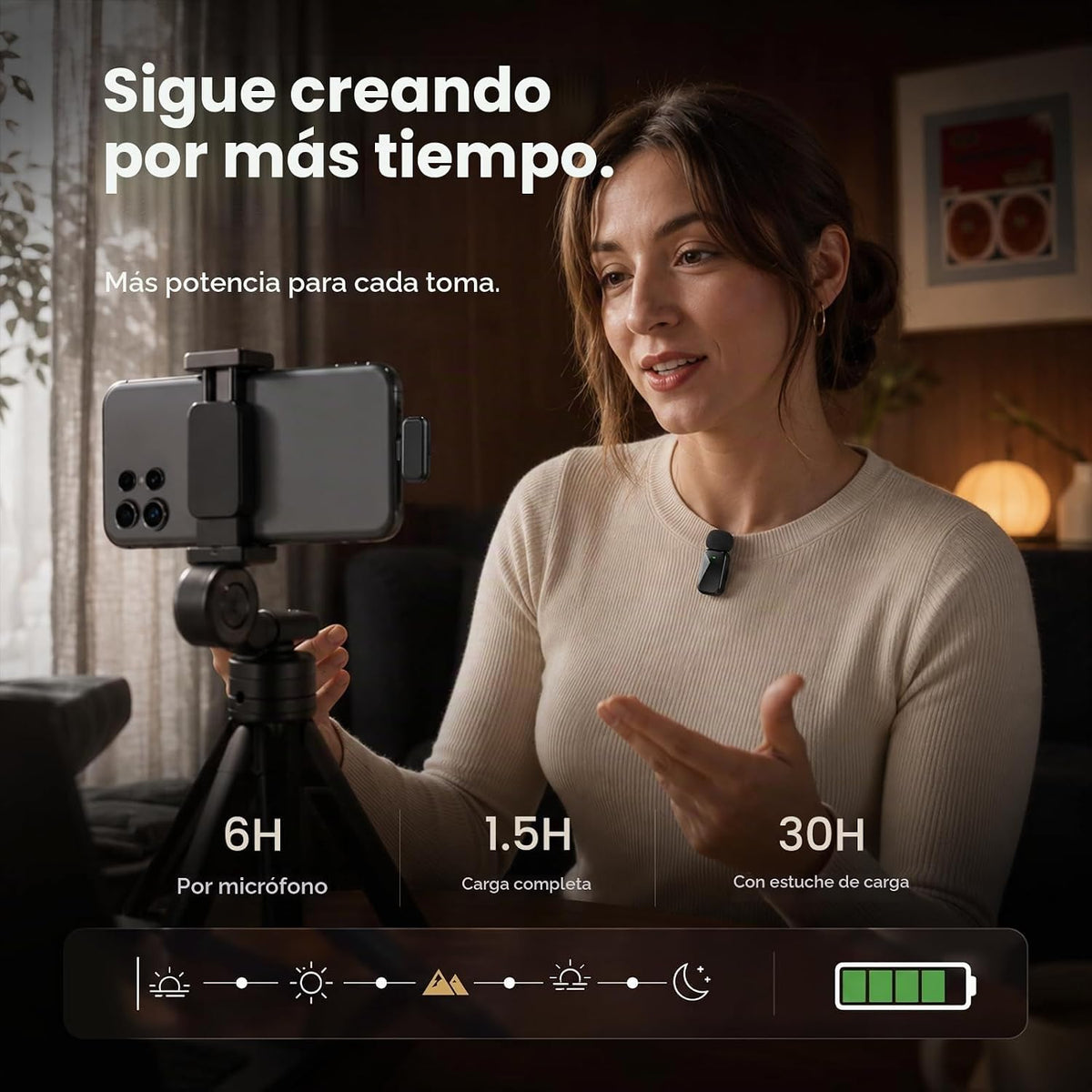 Blinfada Mini micrófono inalámbrico Lavalier para iPhone y cámara A...