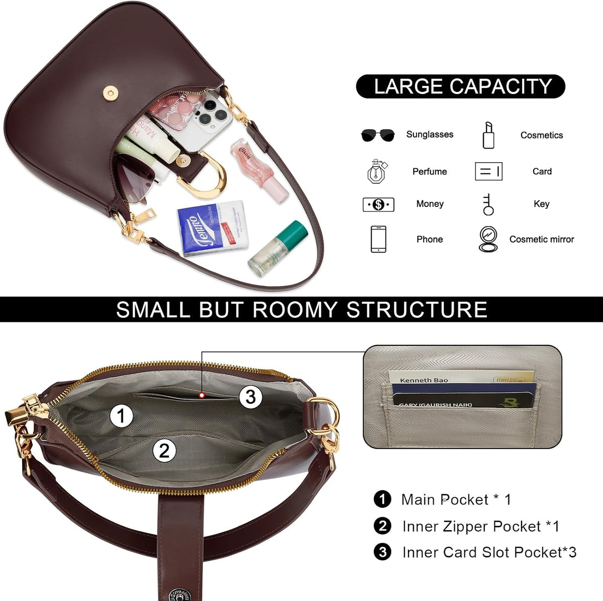 KKXIU Bolso de Hombro para Mujer Bolso de Moda para Todos los días...
