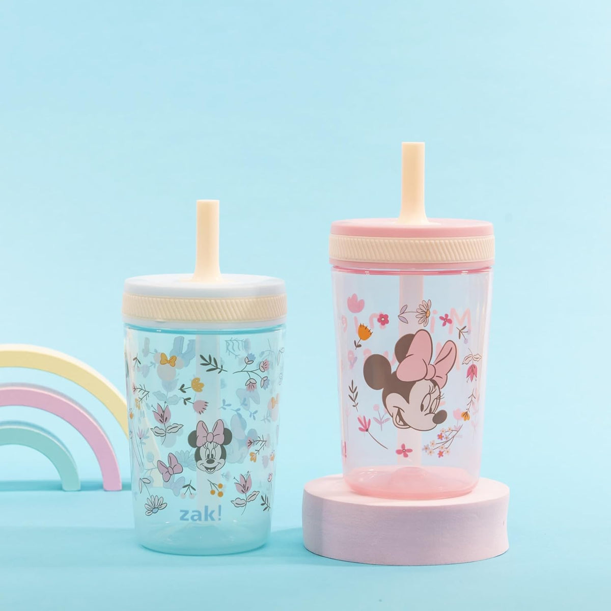 Zak Designs Disney Minnie Mouse Kelso - Vasos con popote para niños...
