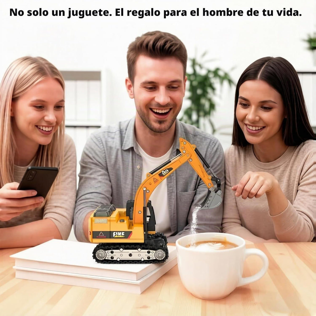 DAOGU mini RC Excavator Toy 1:64 Vehículo de construcción de aleaci...