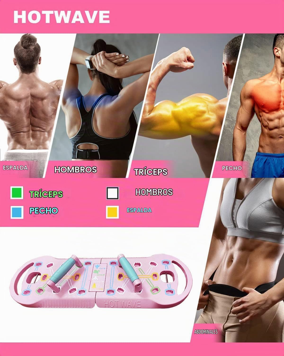 Tabla de flexiones HOTWAVE, tabla de flexiones portátil, barra de f...