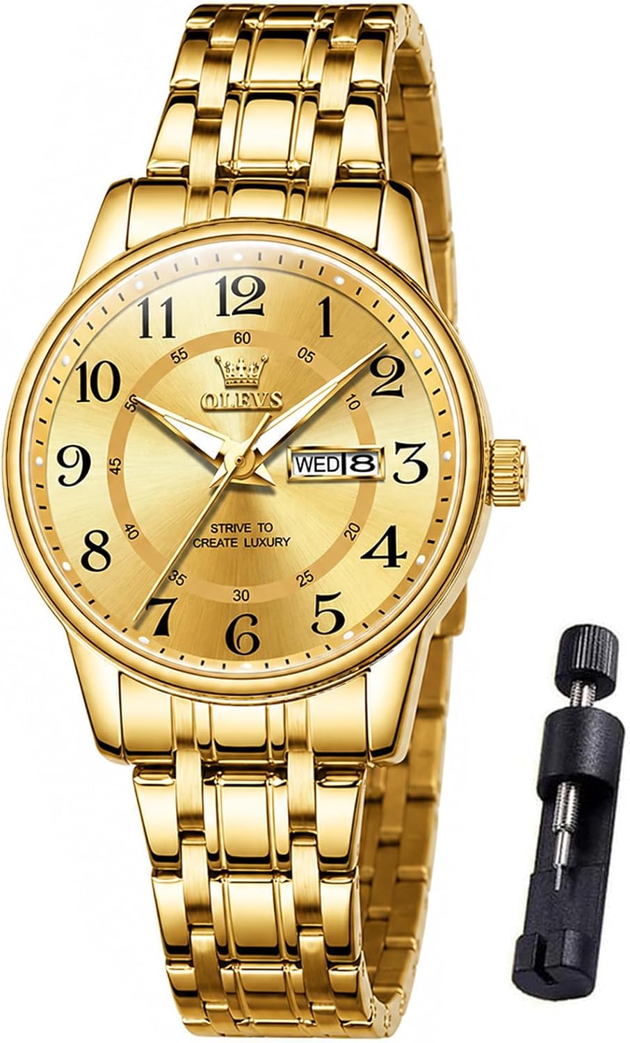 OLEVS Reloj Mujer Reloj Analógico Luminoso Vestido de Acero Inoxida...