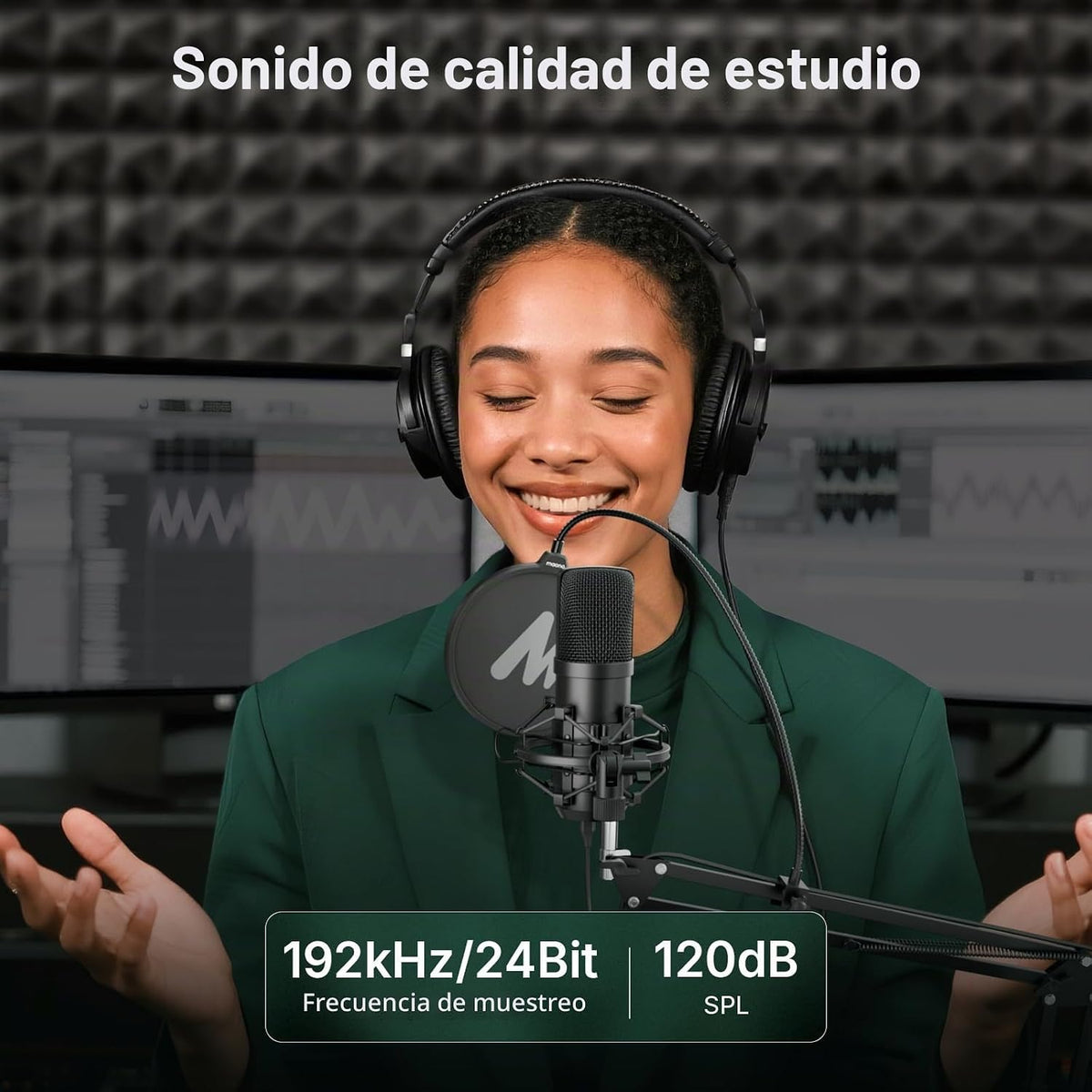 MAONO A04 Gen2 y MH601 Micrófono Podcast con paquete de auriculares...