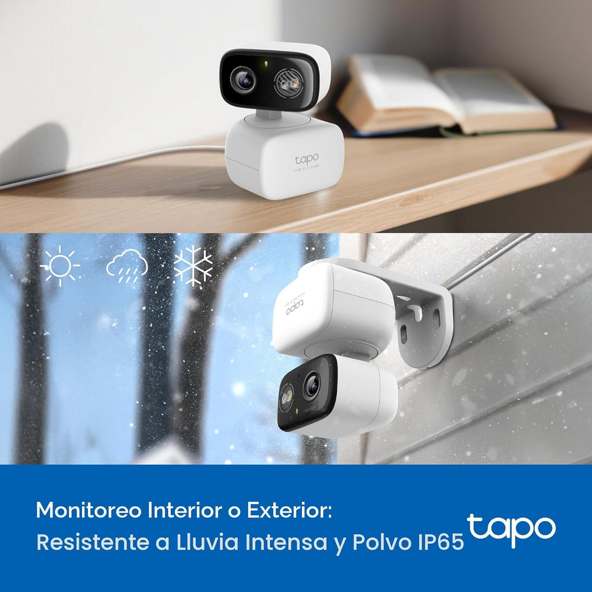 Cámara de seguridad con cable Tapo 2K para interiores/exteriores pa...