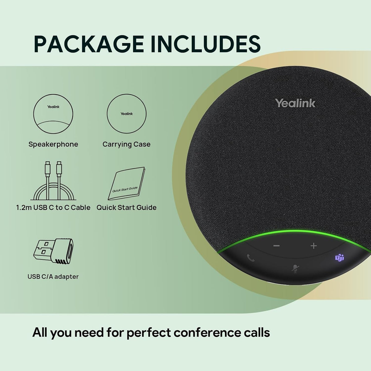 Yealink SP92 - Altavoz de conferencia y micrófono con cancelación d...