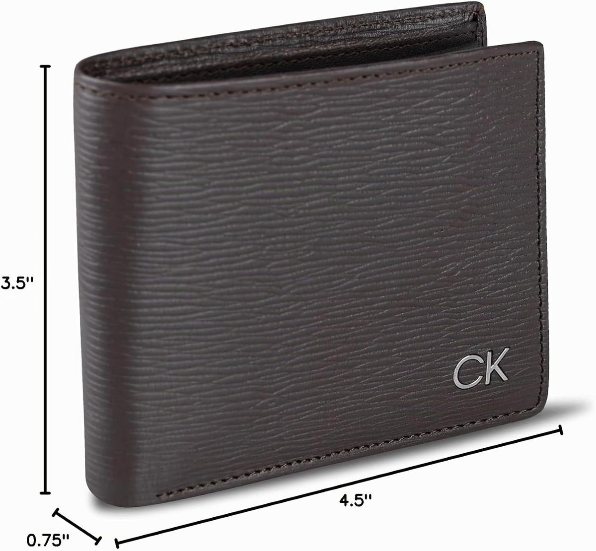 Calvin Klein Billetera plegable minimalista de piel RFID para hombr...