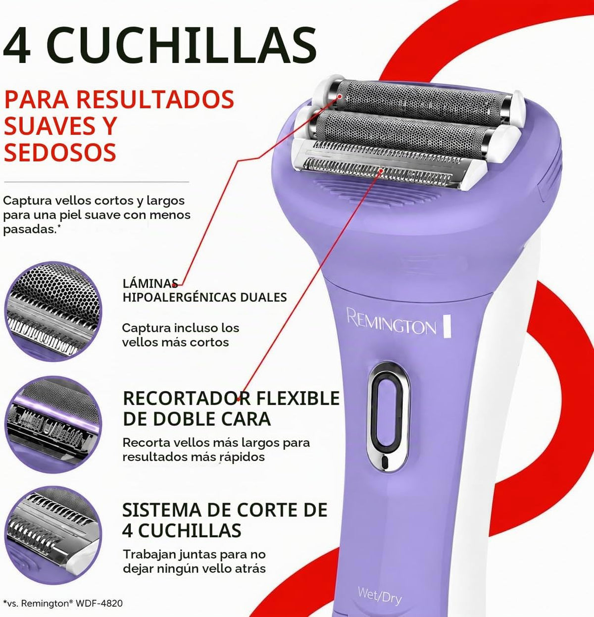 Depiladora eléctrica recargable Remington WDF5030 para dama, para d...