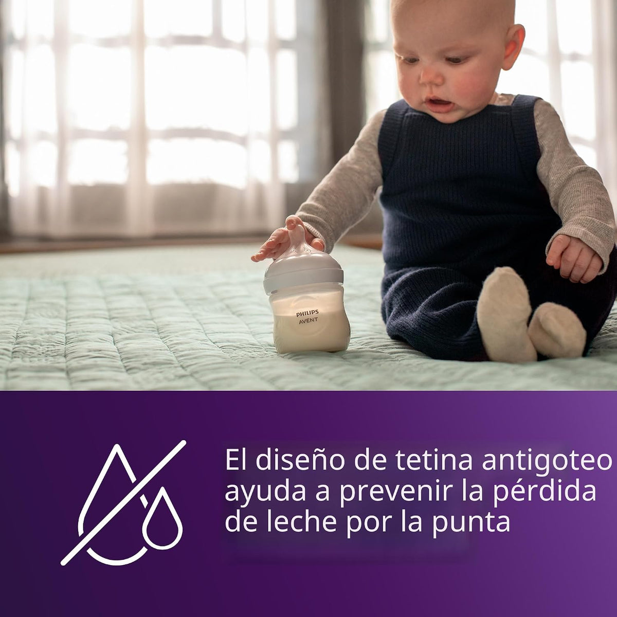 Philips Avent Biberones naturales, flujo lento, 4 onzas, sin BPA, p...
