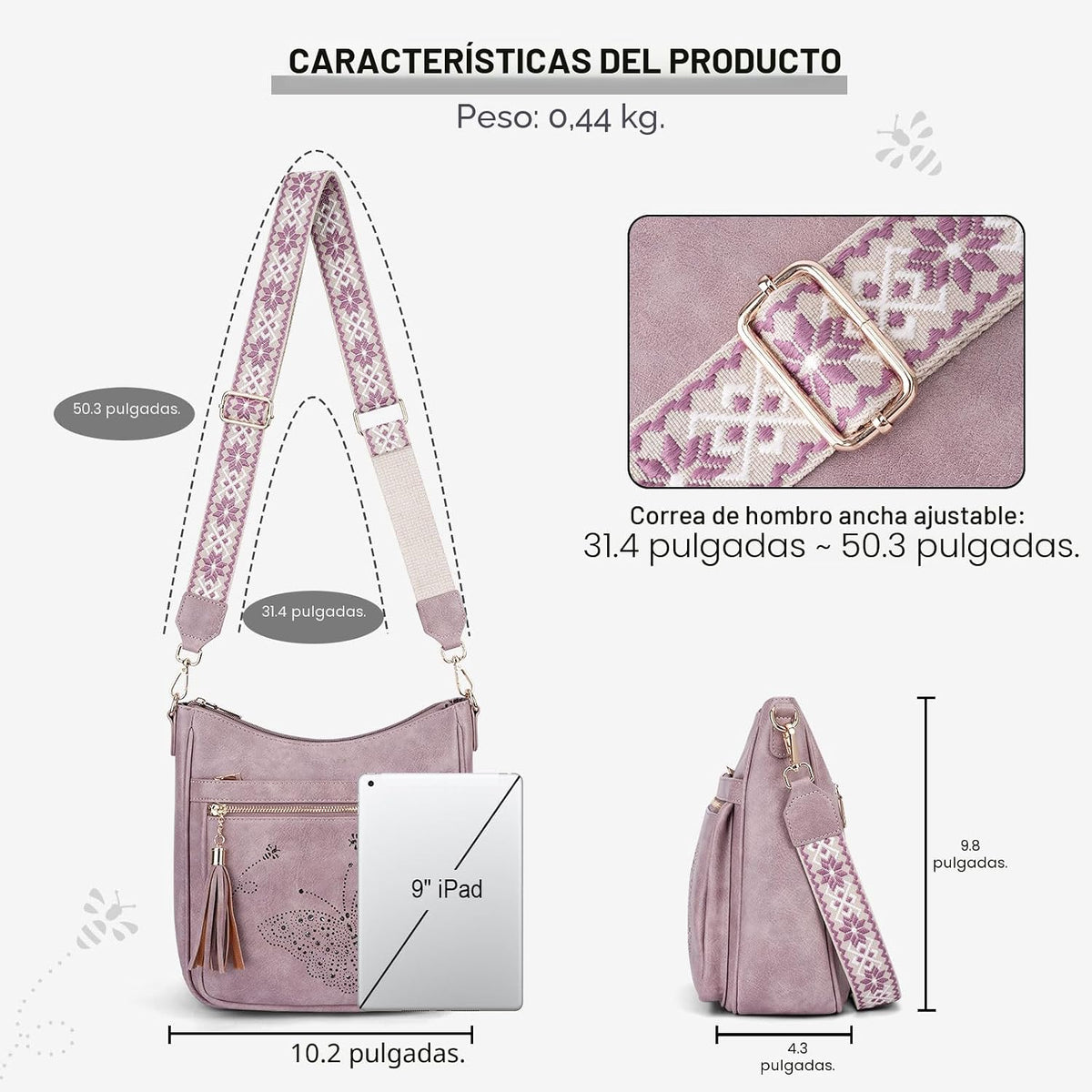 KITEVIUN - Bolsos tipo bandolera medianos para mujer, modernos, bol...