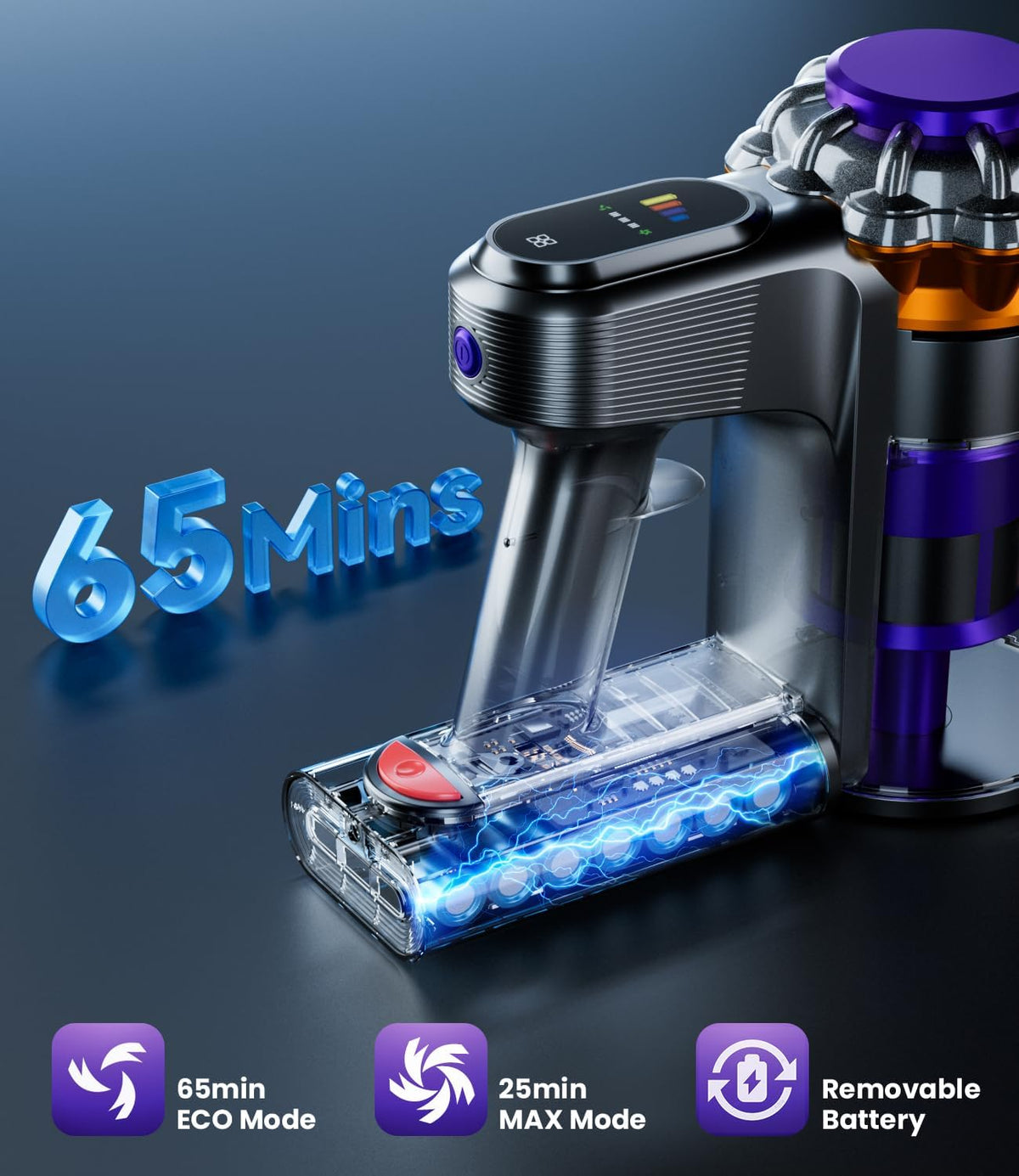 KQAHA Aspiradora inalámbrica, 600 W, 50 KPA, aspiradora para el hog...