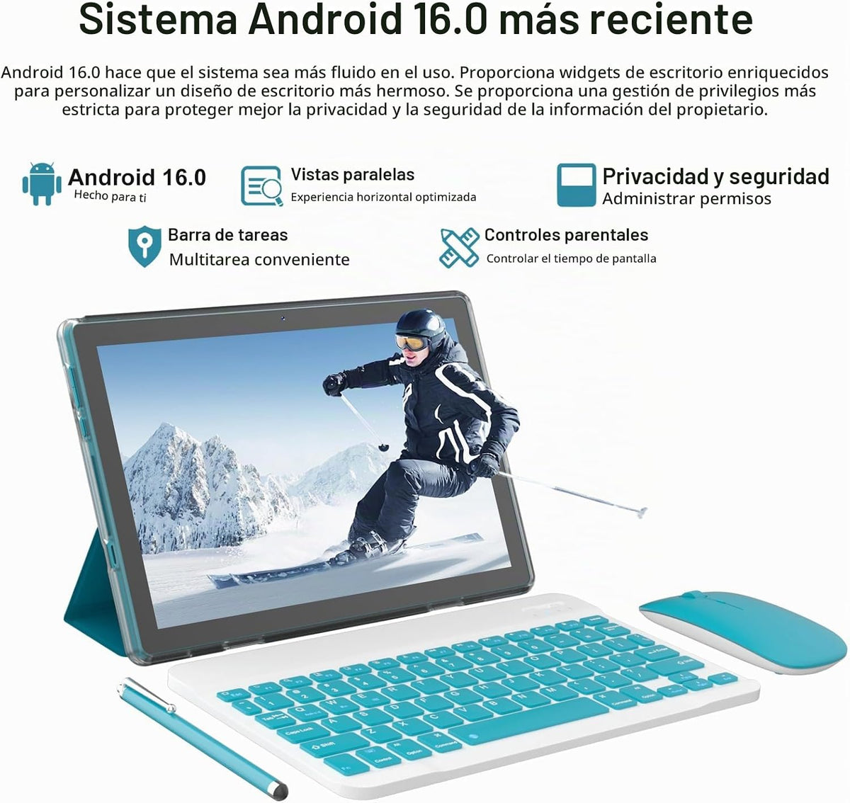 ICONLINK - Tablet Android 16 de 10 pulgadas, 12 (3+9) GB RAM+64GB R...