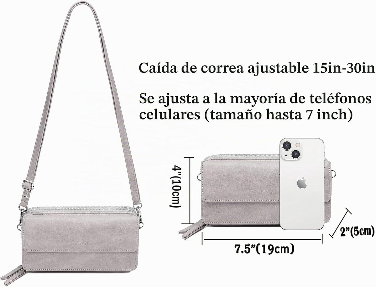 Lanyani Cartera Cruzada RFID con Correa de Muñeca y Bolsillo para T...