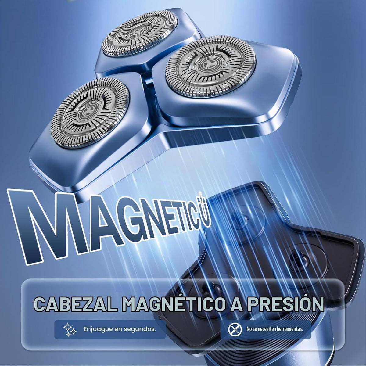 Maquinilla de afeitar eléctrica para hombres, afeitadora giratoria...