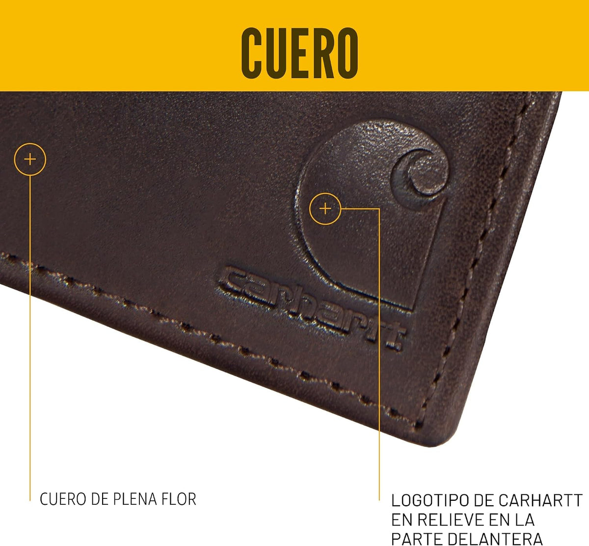 Carhartt Cartera de cuero marrón claro aceite | Cartera para hombre...