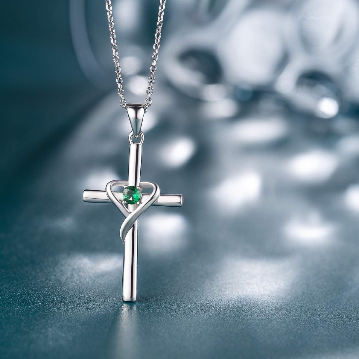AmorAime Collar con cruz de plata de ley 925 para mujeres y hombres...