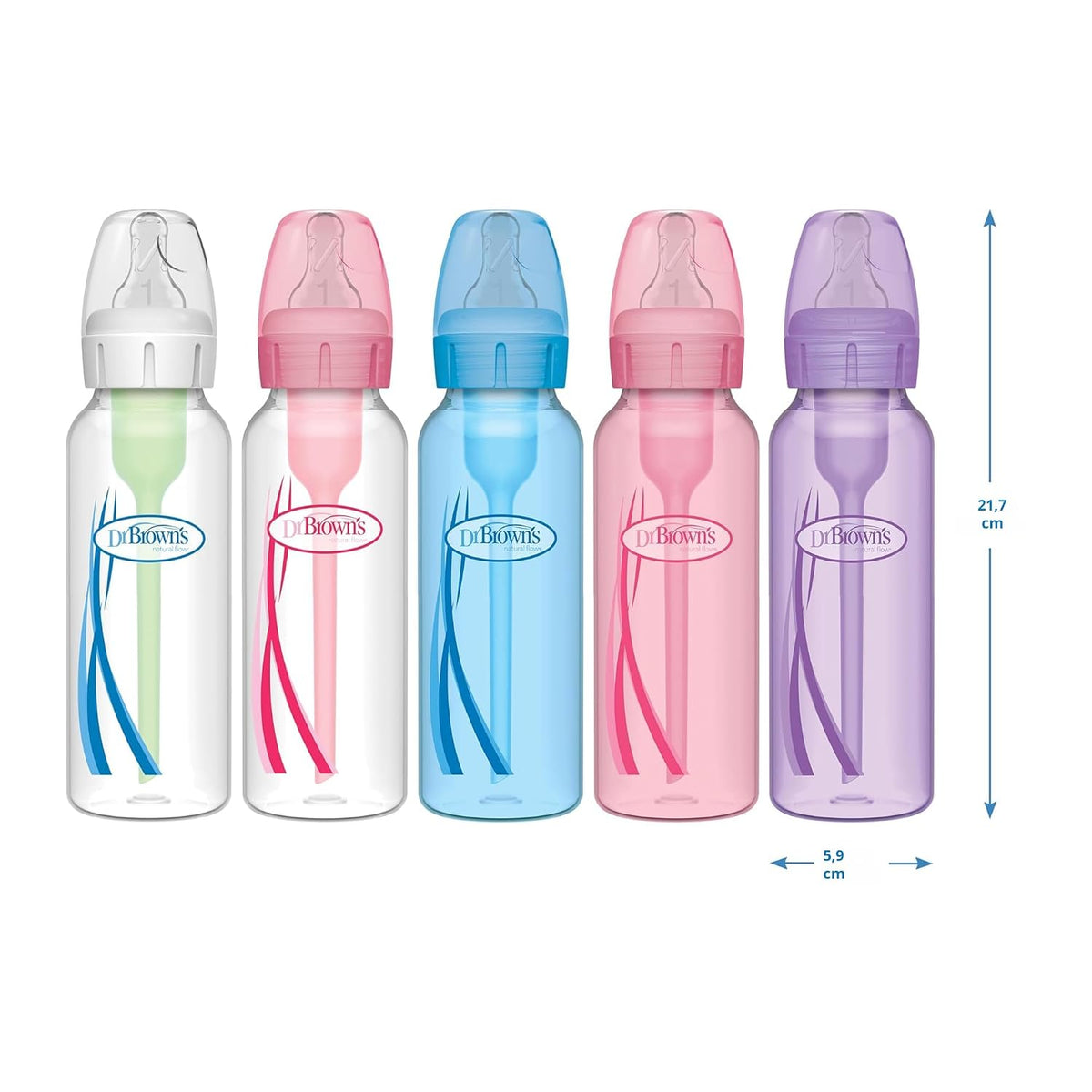 Dr. Brown's Natural Flow Anti-Colic Options+ Biberón de cuello...