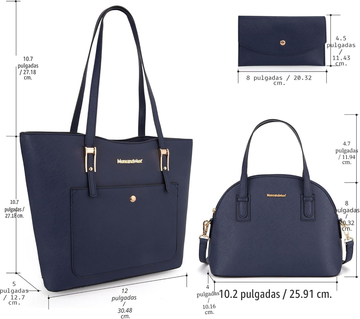 Montana West - Juego de 3 piezas de bolsos para mujer: bolso de man...