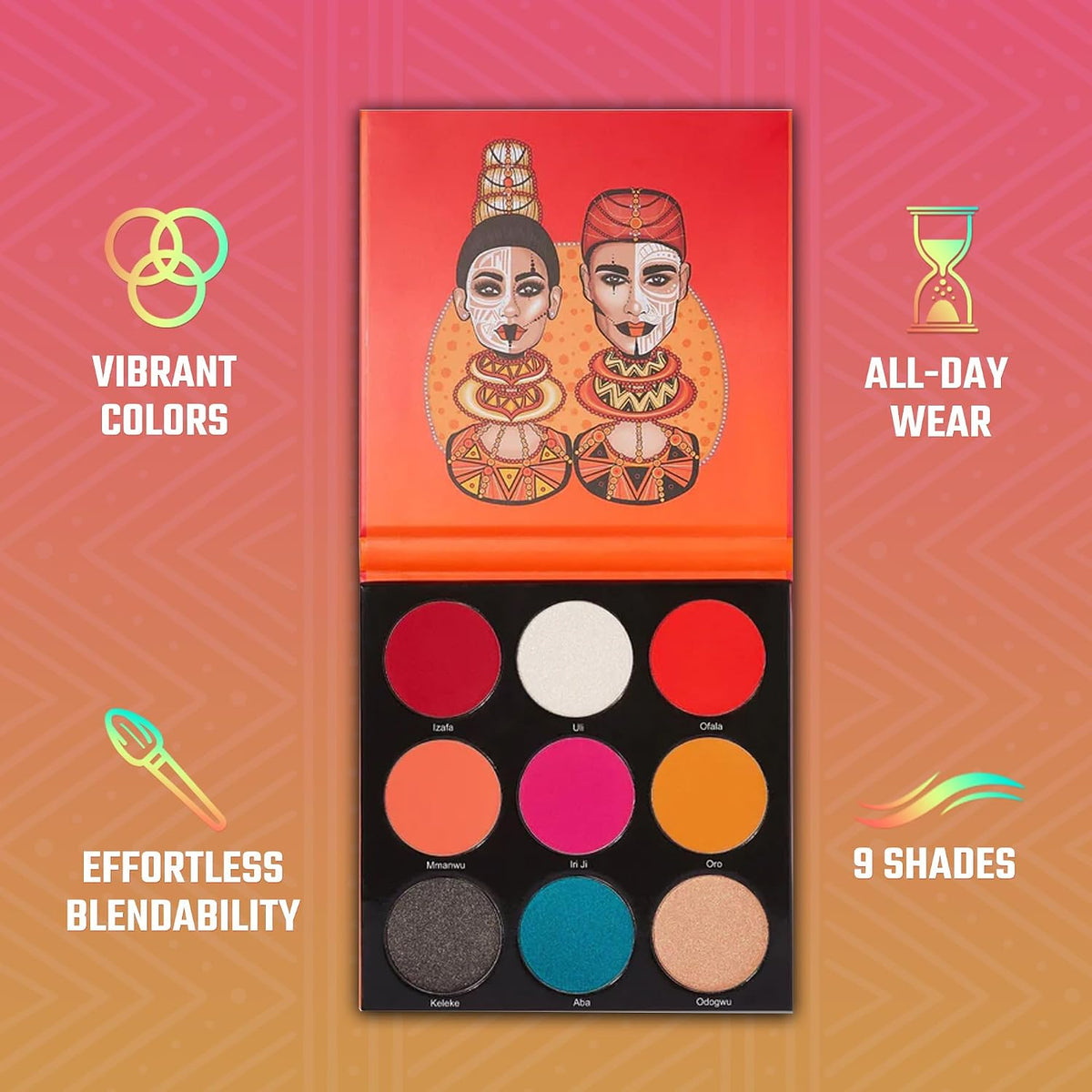 Juvia's Place Palette The Festival, coral atrevido, rojo, neutr...